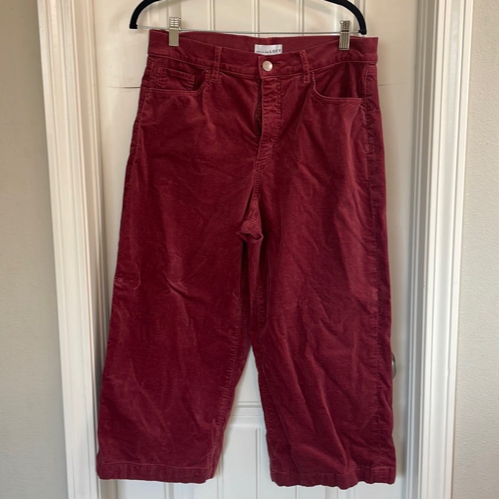 Velvet cropped trousers - LOFT